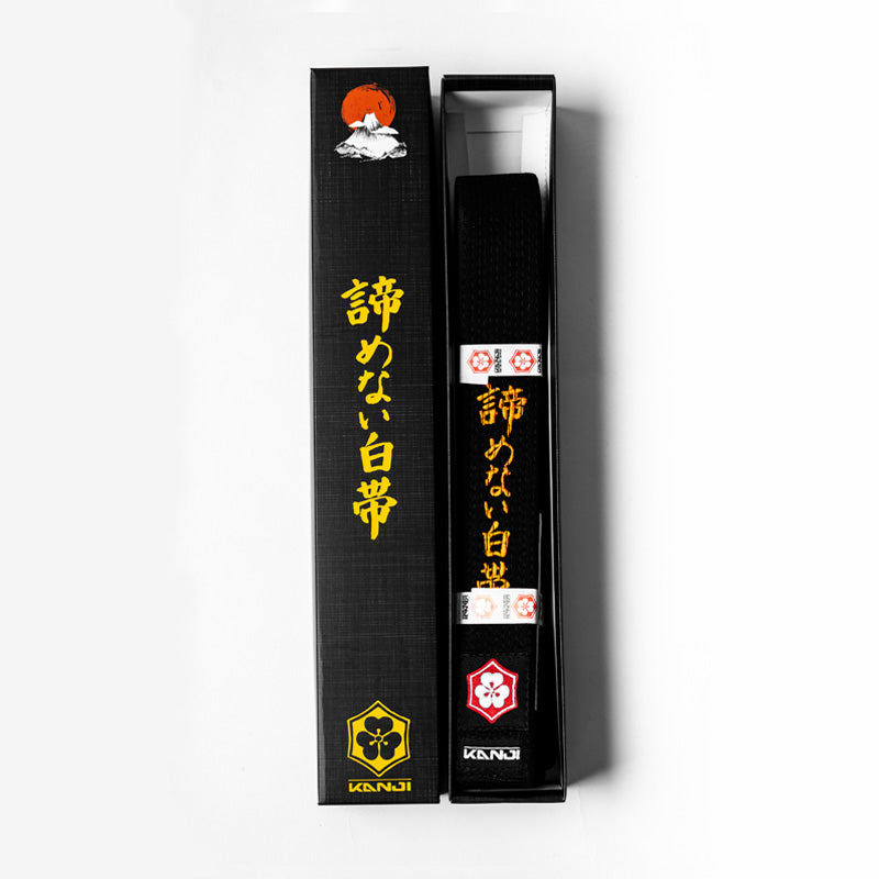 KANJI Japan 「諦めなかった白帯」刺繍帯 - ORIGINAL（ブラック） 商品写真 4